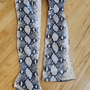 Size 6 Stuart Weitzman Katrina Thigh High Boots Python Print Preloved